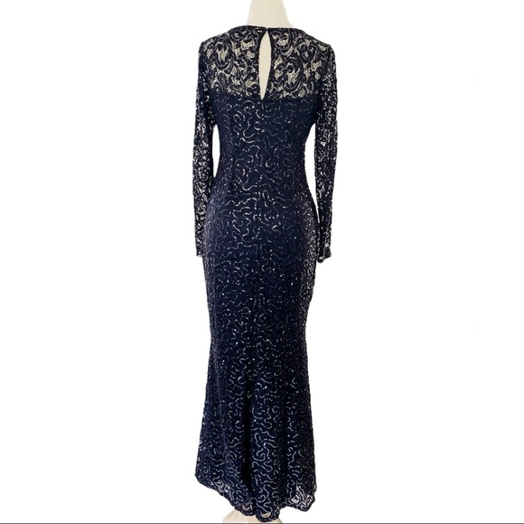 Marina sequin long sleeve lace gown size S - Picture 6 of 7